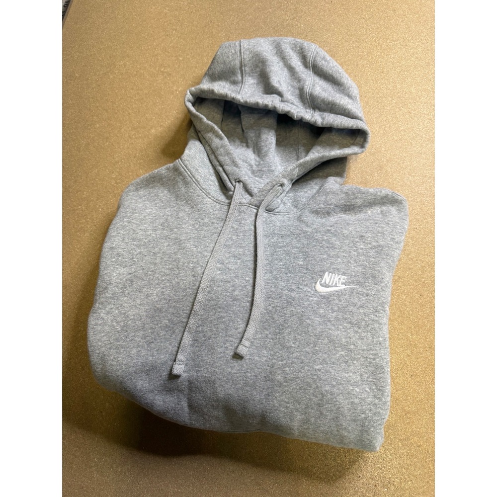 Nike Men's Grey Essential Fleece Hoodie Pullover Casual Comfort Size‎ M